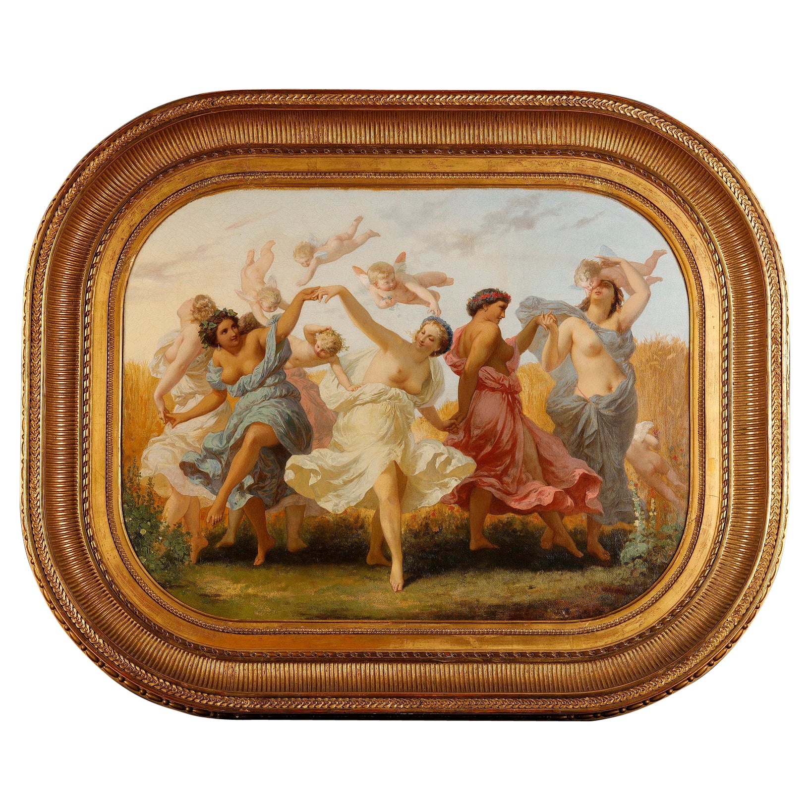 Peinture « The Round of the Nymphs » (Le rond des nymphes), signée Henry Picou, France, vers 1870 en vente