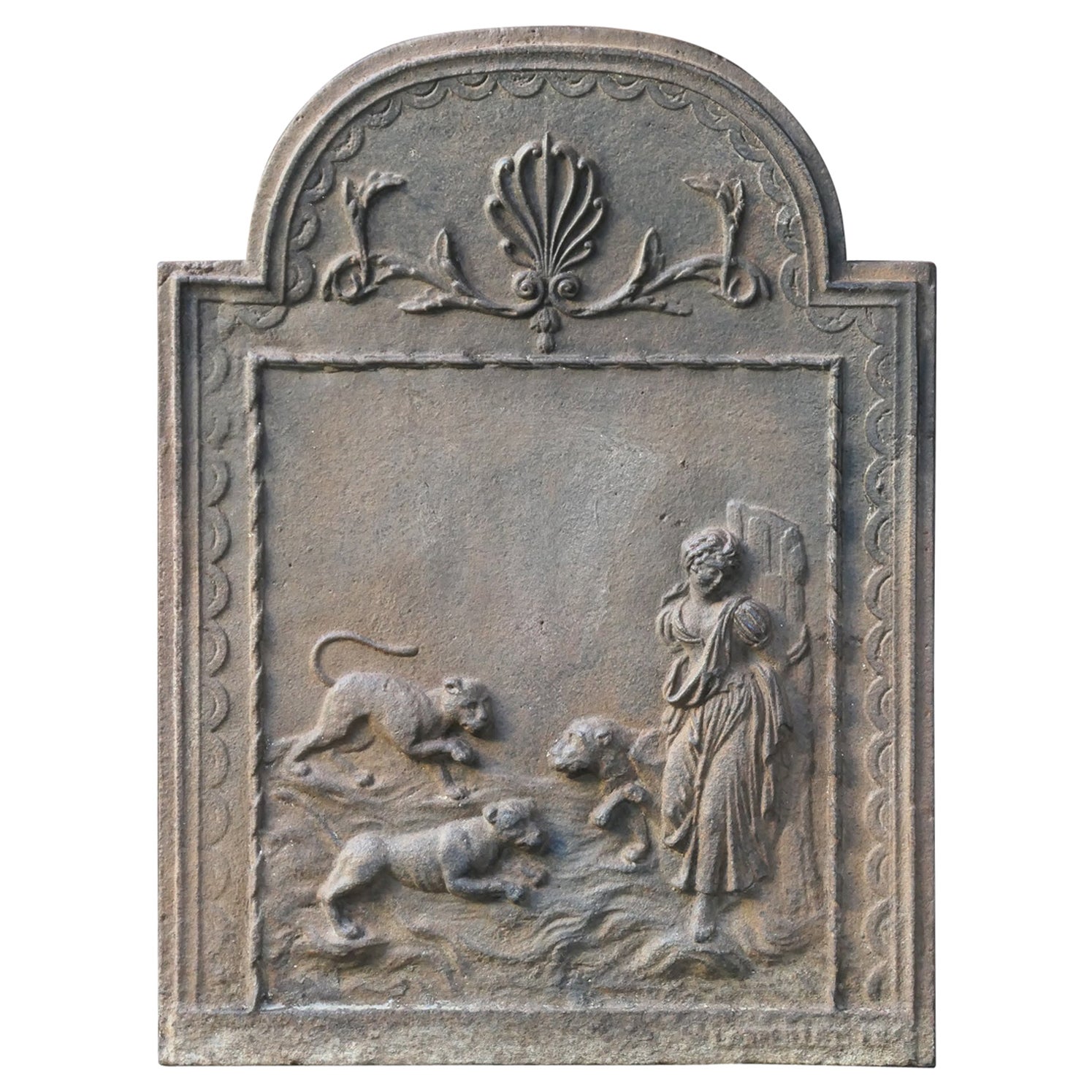 Ancienne plaque de cheminée / dosseret Napoléon III, 19ème siècle