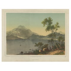 Antiker Druck des Loch Achray, eines Sees in der Nähe von Callander in Stirling, Schottland, um 1860