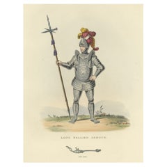 Antique Print of Long-Bellied Armour, 1842