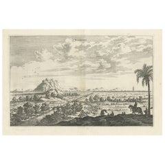 Antique Print of the City of Nanking in China, 1668