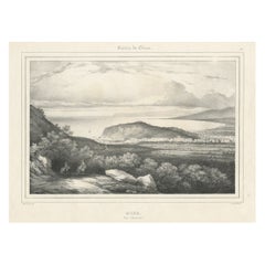 Antique Print of the City of Nice in Southern France, c.1860