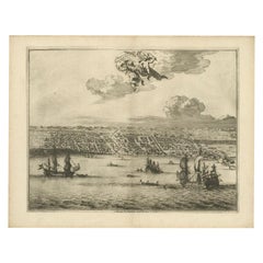 Antique Print of Makassar 'Ujung Pandang' in the Dutch East Indies 'Indonesia', c.1725