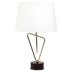 Vintage French Art Deco Table Lamp in Brass