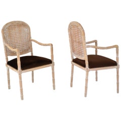 Pair of Italian Hand Carved Hall Chairs by Carlo Boffi