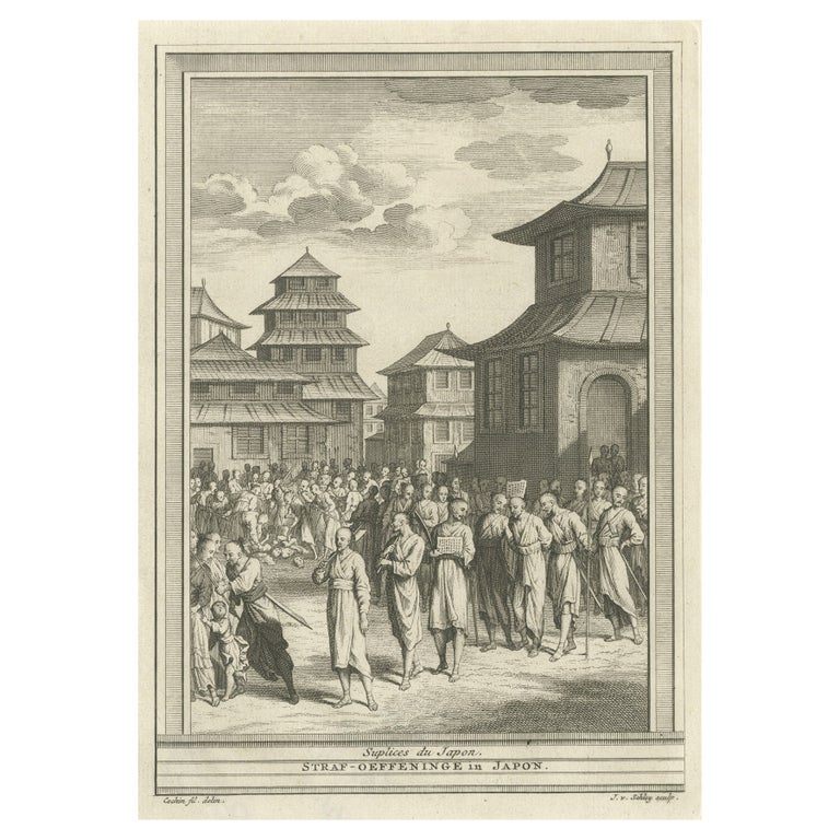 impression-ancienne-de-punishments-japonais-comprenant-la-d-capitation