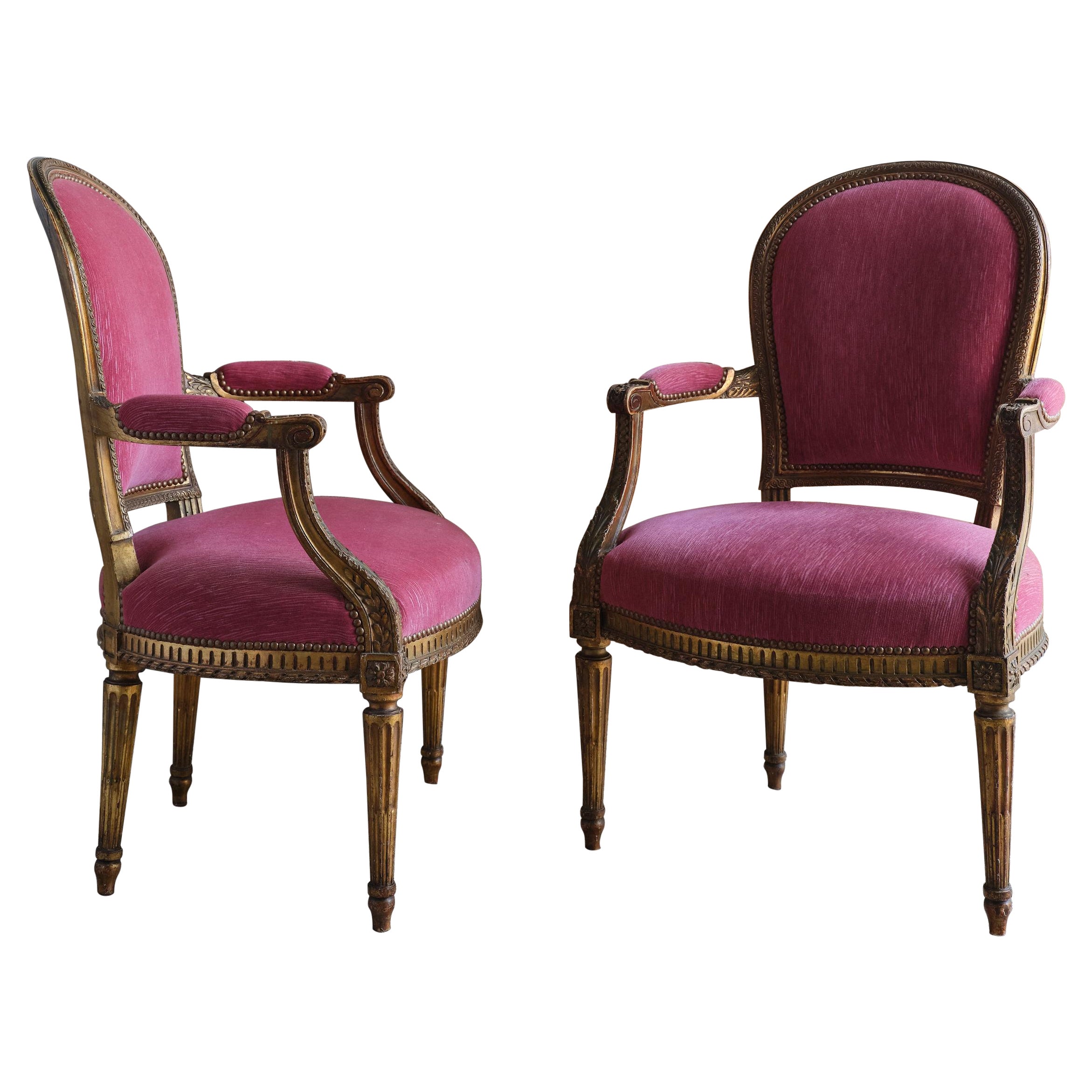 Pair of Louis XVI Armchairs For Sale