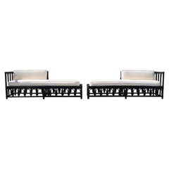 Calif-Asia Rattan Daybeds Left and Right Wing Pair