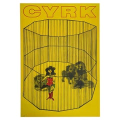 Circus Lion Tamer Girl by Waldemar Swierzy, 1965 Polish Circus Poster