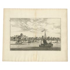 Antiker Druck der Stadt Ufu in China, 1668