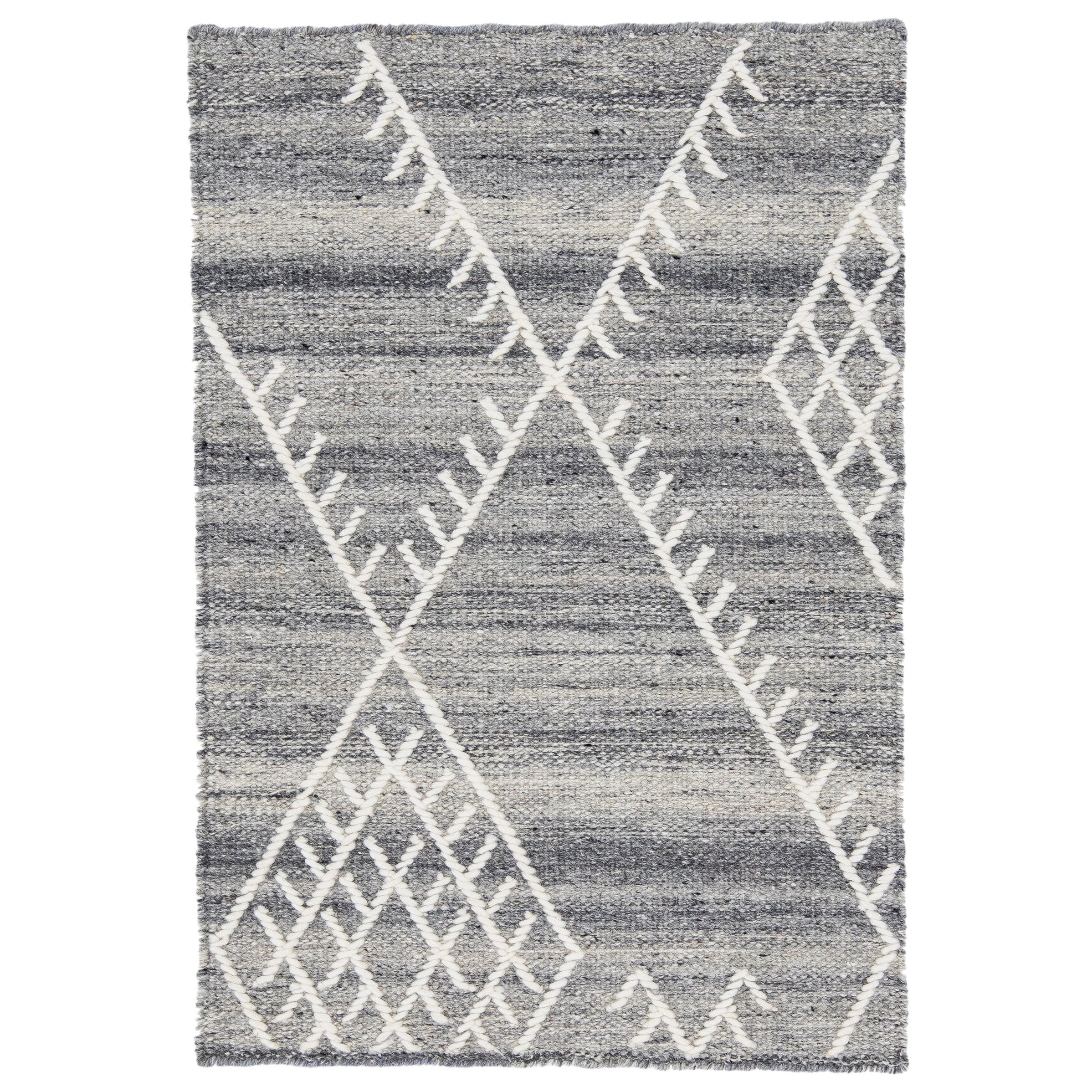 Apadana's Flatweave Kilim Gray Custom Wool Rug