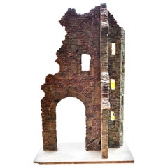 Antique Grand Tour Souvenir Carved Wood Ruins, 1870