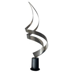 Curtis Jere Style Chrome Ribbon Sculpture, 1990s