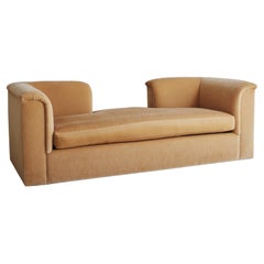 Custom Conversation Sofa in Golden Mohair, Usa 2000s