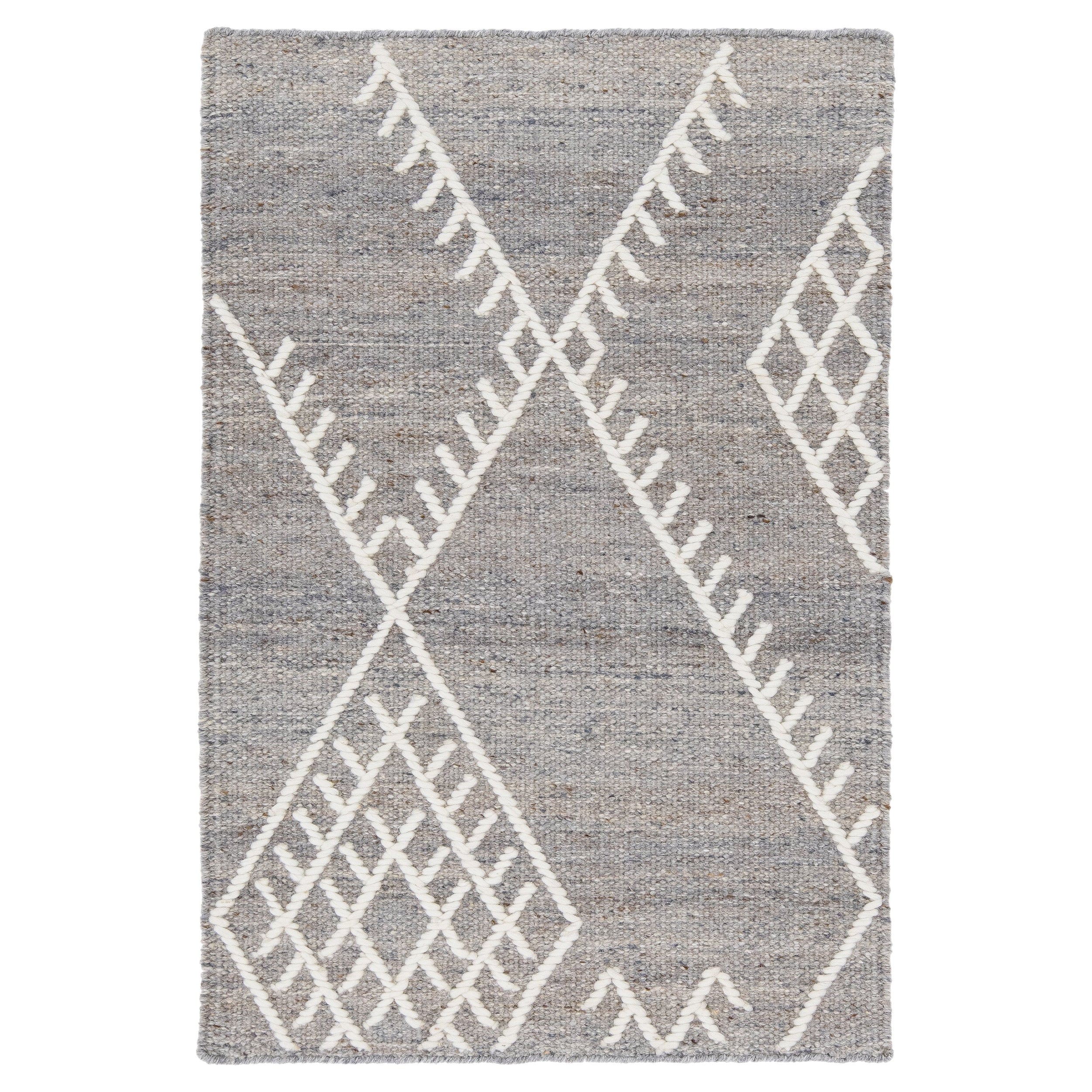  Apadana's Flatweave Kilim Gray Custom Wool Rug