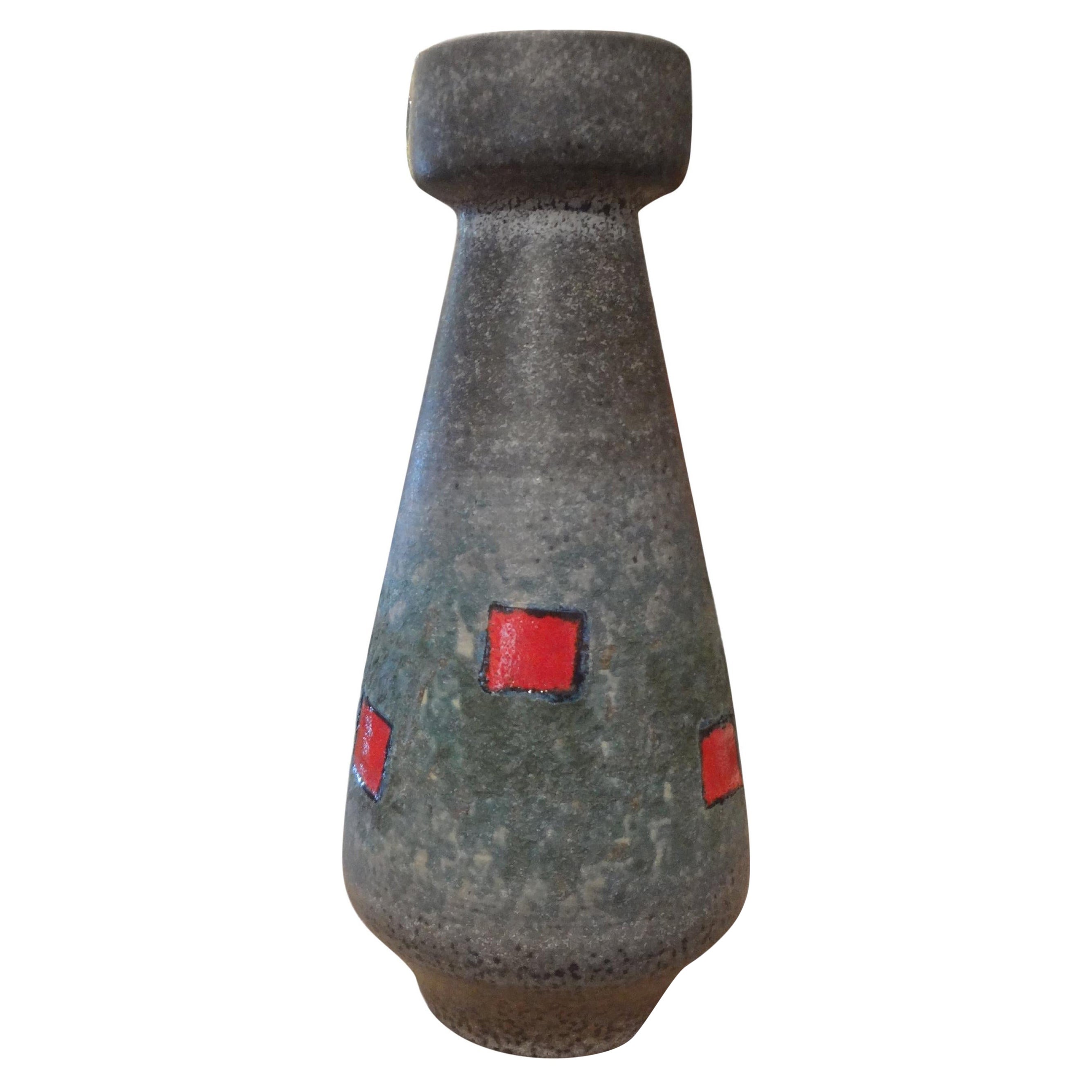 Vase en poterie émaillée d'Allemagne de l'Ouest