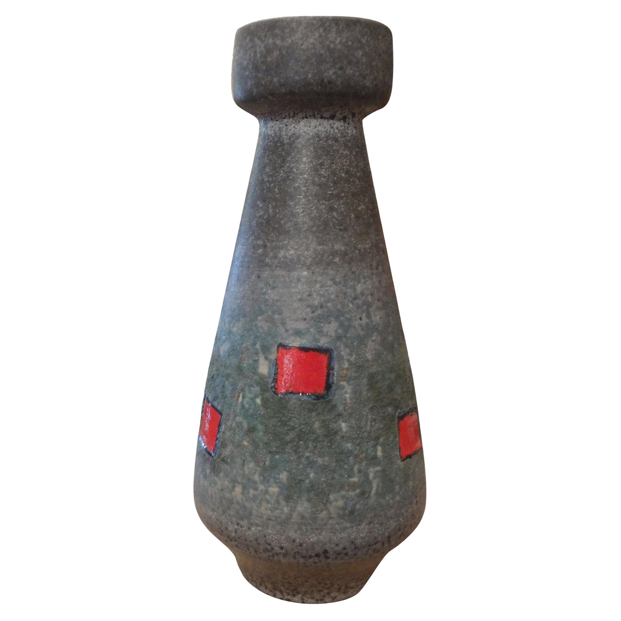 West German Glazed Pottery Vase