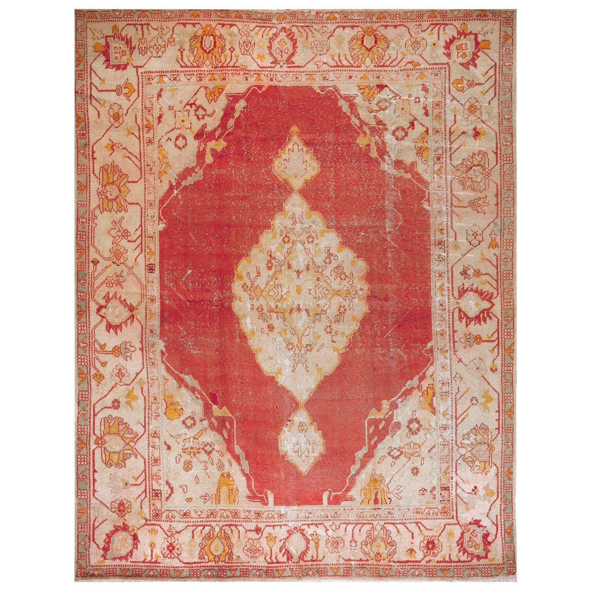 Türkischer Oushak-Teppich des frühen 20. Jahrhunderts ( 10' x 13' - 304 x 396 cm) 