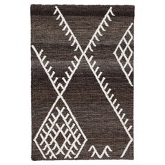 Tapis Kilim marron Apadana's Flatweave en laine personnalisée