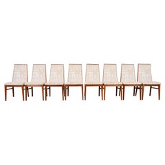 Dillingham Mid-Century Modern Walnut Dining Chairs, Set of Eight