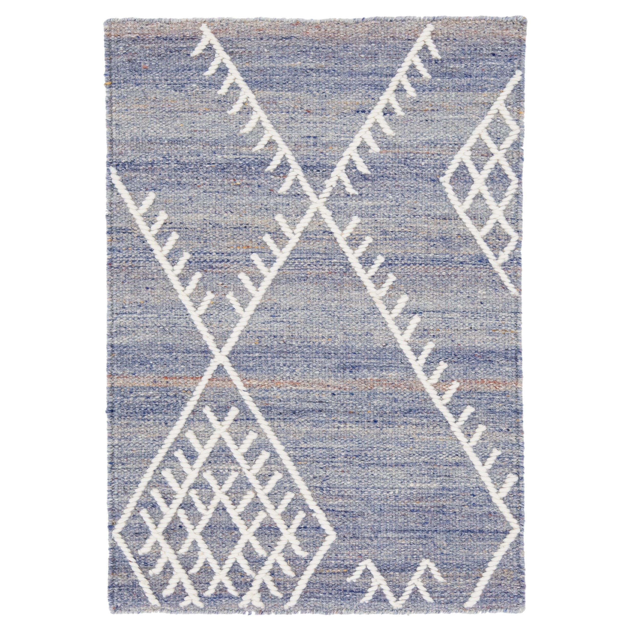  Apadana's Flatweave Kilim Blue Custom Wool Rug For Sale