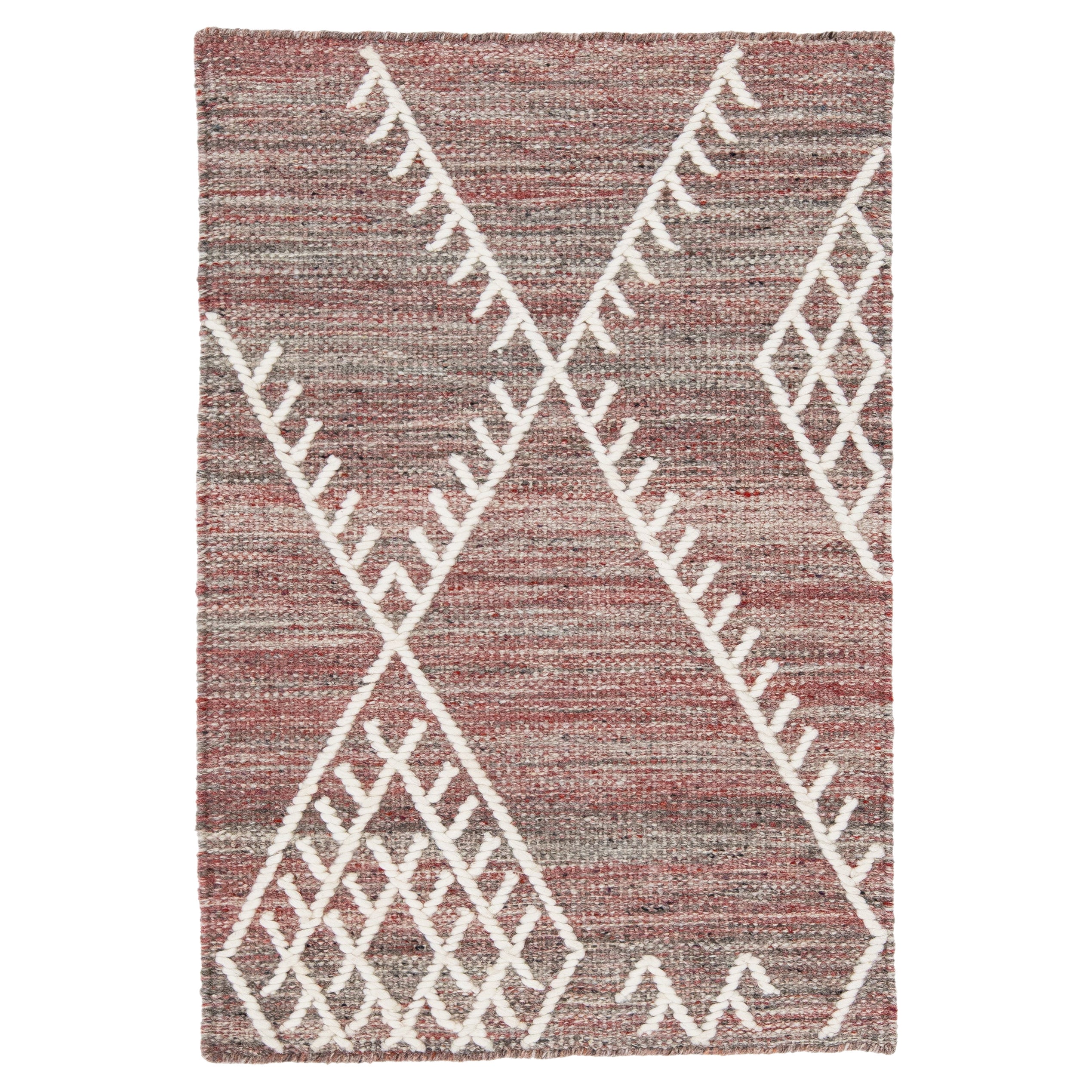 Apadana's Flatweave Kilim Custom Red Wool Rug For Sale