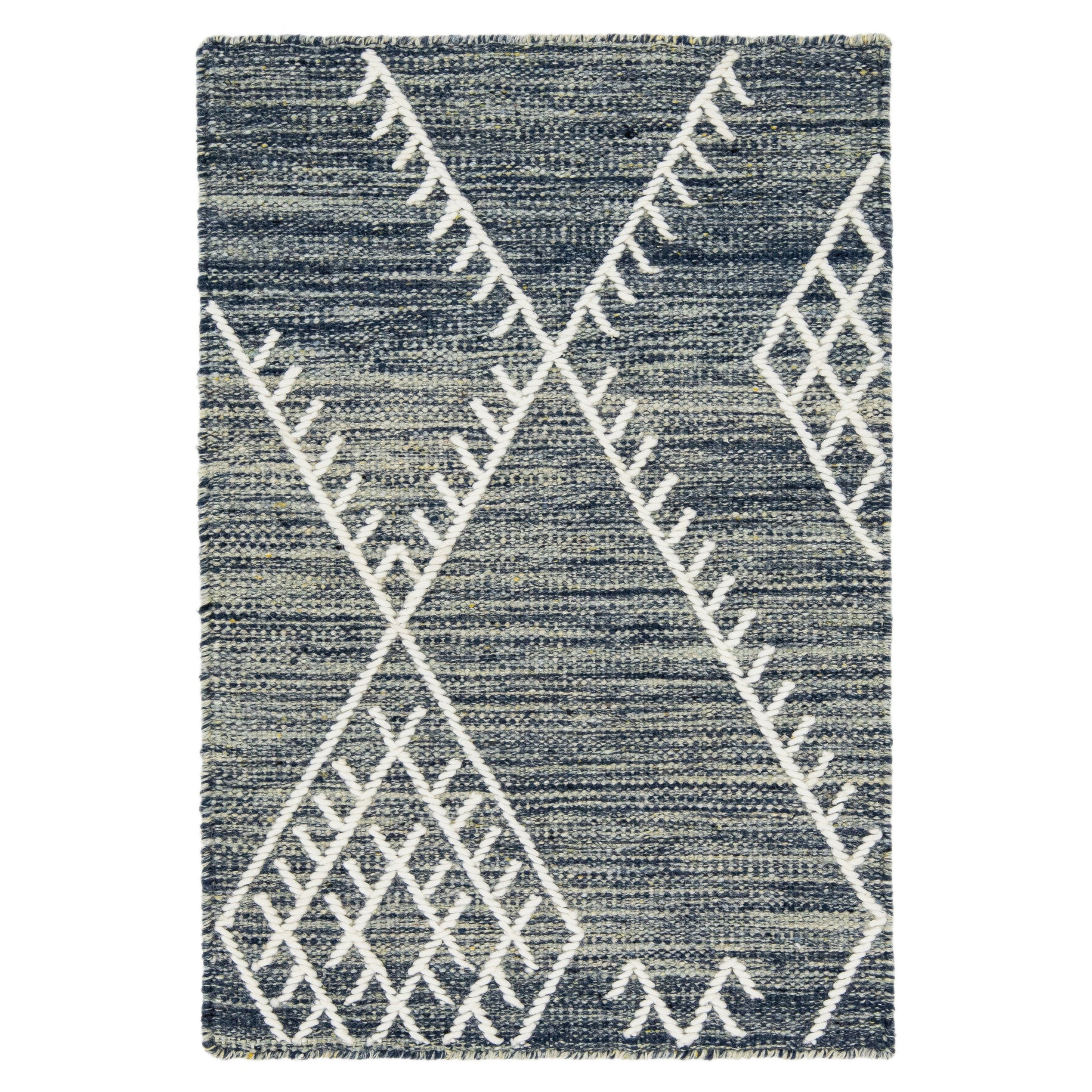 Apadana's Flatweave Kilim Custom Blue Wool Rug For Sale