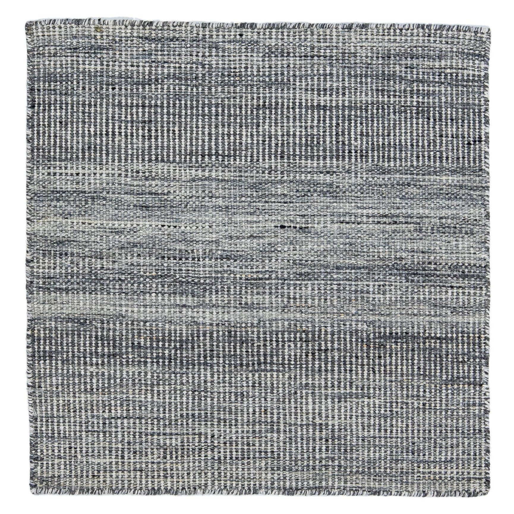 Apadana's Flatweave Kilim Custom Grey Wool Rug For Sale