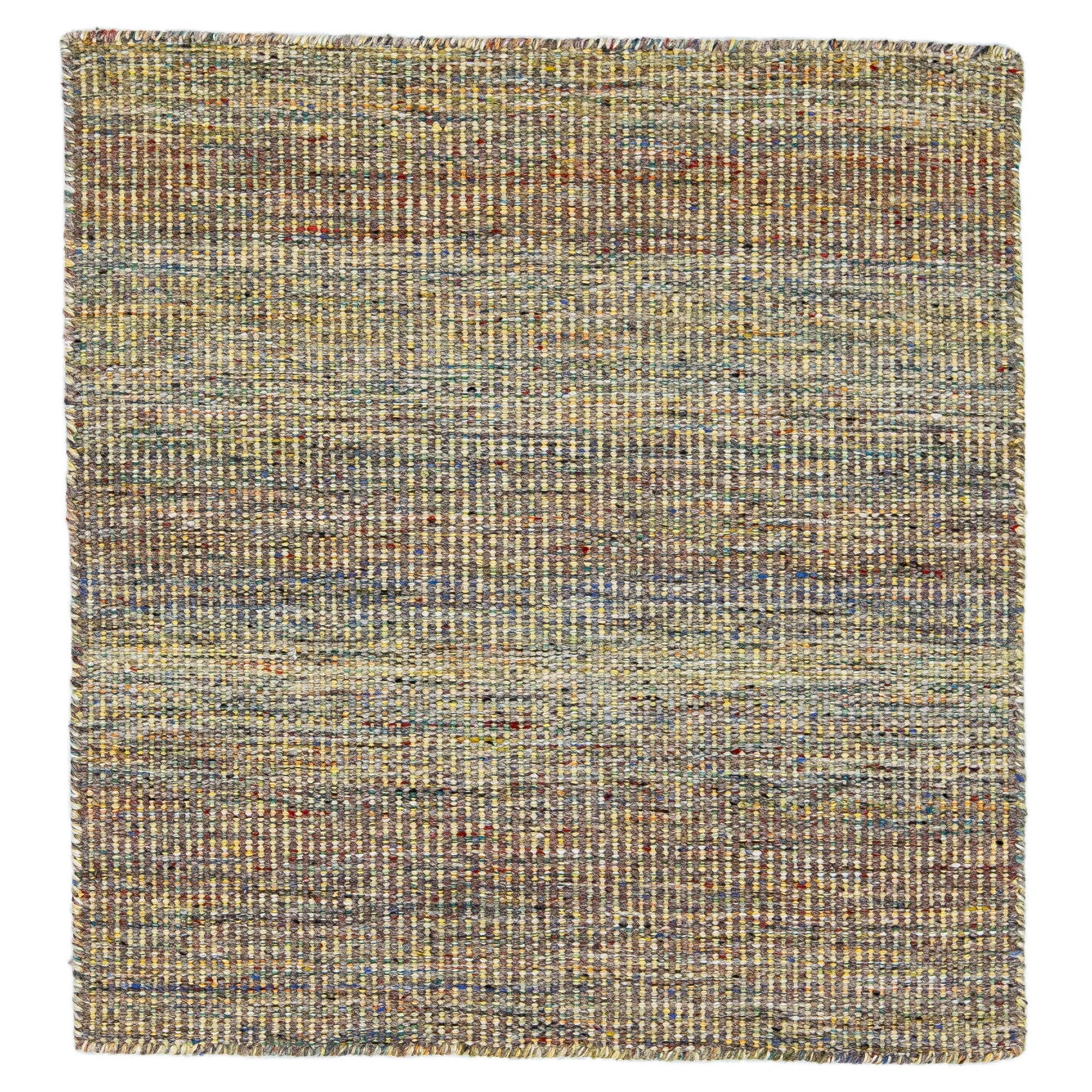 Apadana's Flatweave Kilim Multicolor Custom Wool Rug For Sale