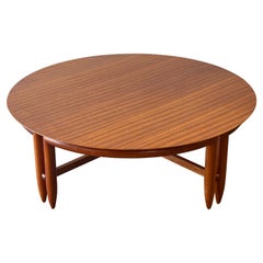 Rare John Keal for Brown Saltman Cocktail Coffee Table in Ribbon Mahogany 