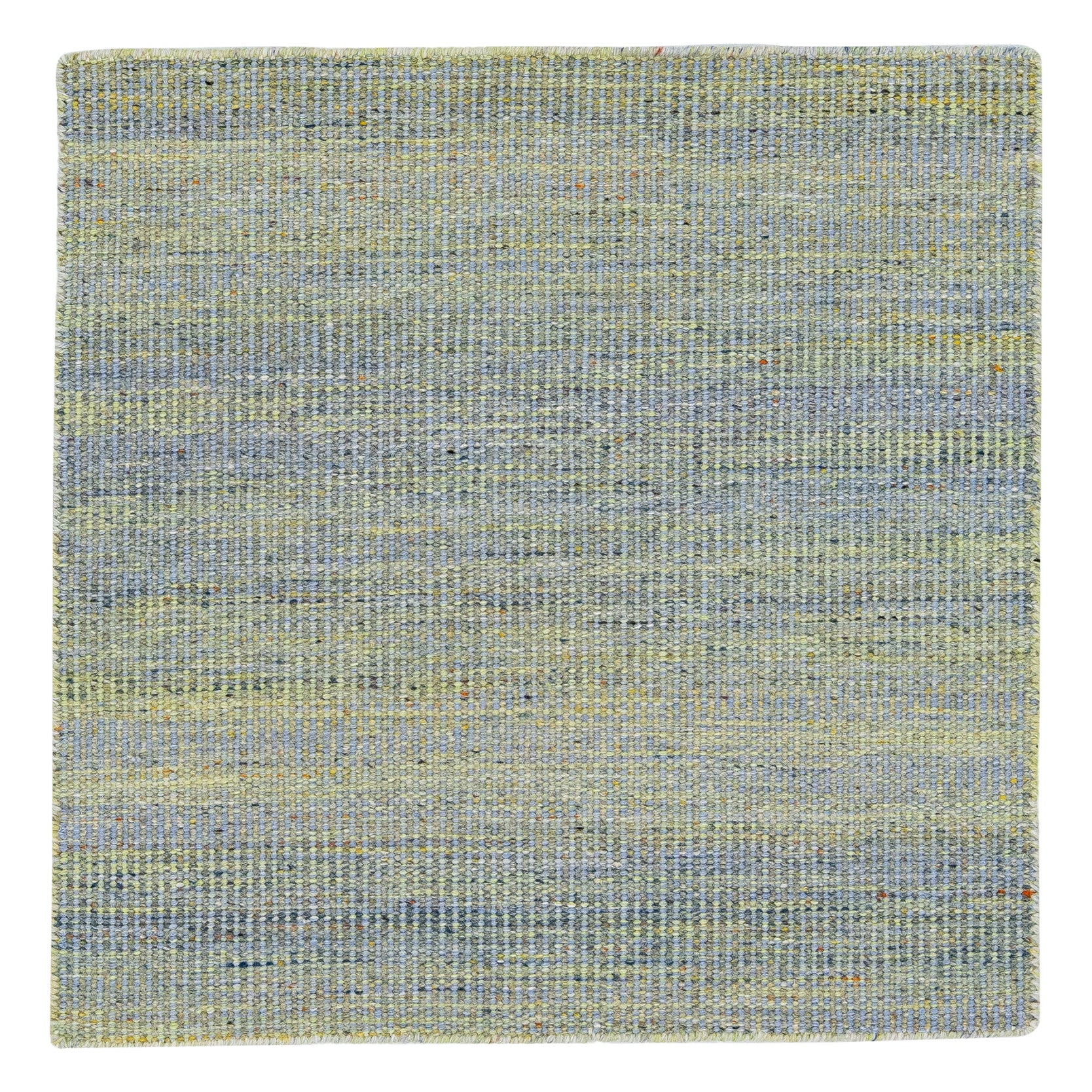 Apadana's Flatweave Kilim Green Custom Wool Rug For Sale