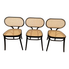 Set of 3 Thonet Vienna Ebonized Bentwood & Caned Classic Chairs