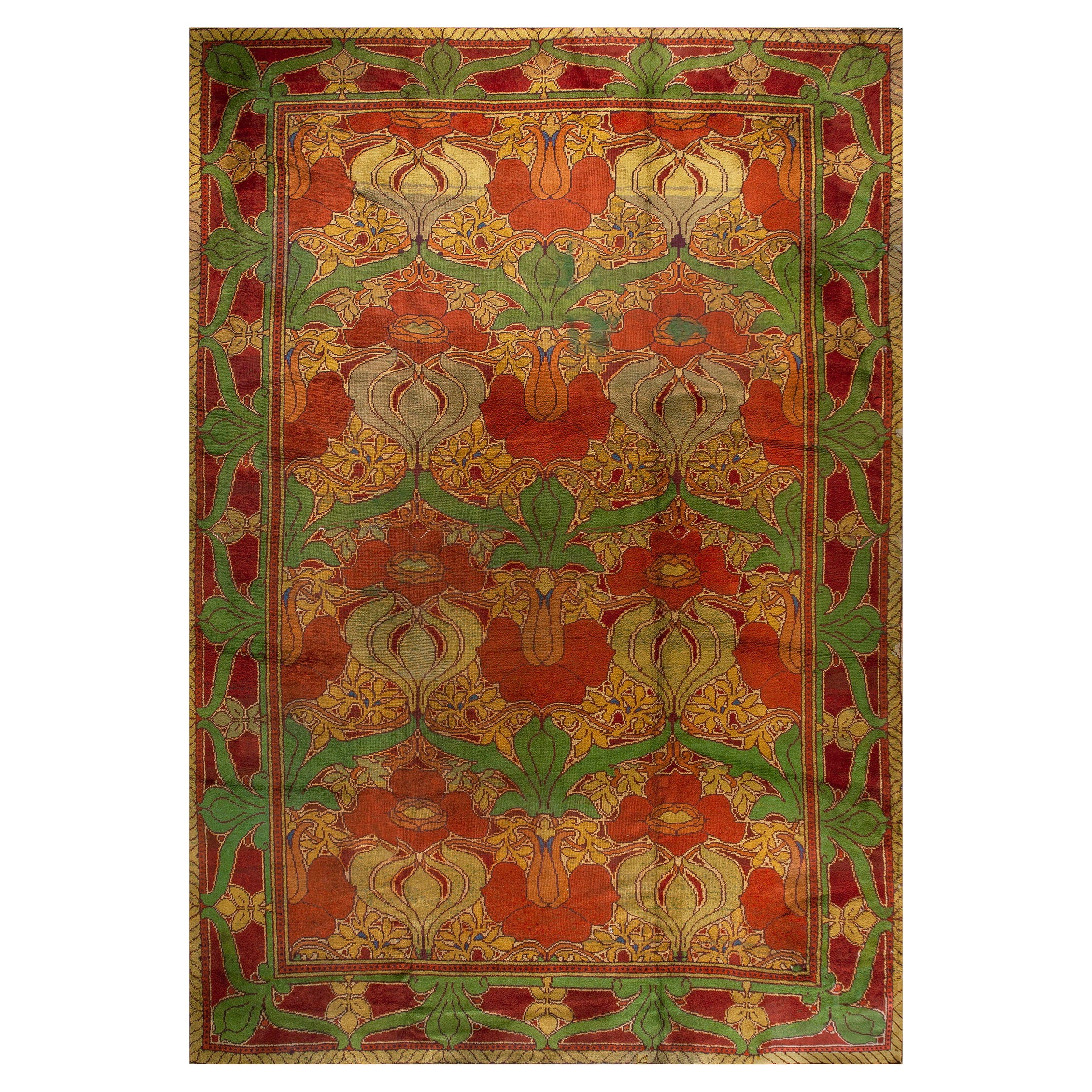Early 20th Century Donegal Arts & Crafts Carpet Designed by C.F.A. Voysey  For Sale