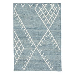 Apadana's Flatweave Kilim Custom Light Blue Wool Rug