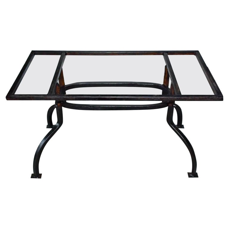 French Bistro Style Iron Garden Coffee Table Base For Sale