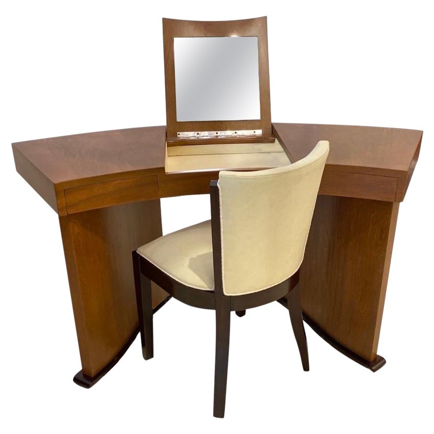 Art Deco Vanity Desk (coiffeuse) and Chair For Sale