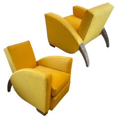 Art Deco Pair of Club Chairs