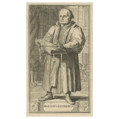 Antique Print of Martin Luther, 1701