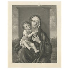 Impression ancienne de Marie tenant le Christ, vers 1880