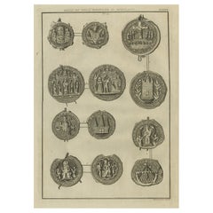 Rara stampa antica dei sigilli dei borghi reali della Scozia, 1792