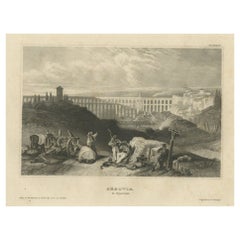 Antique Print of Segovia in Spain, 1838