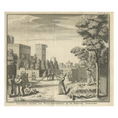 Antique Engraving of Punishments of the Persians, Showing Variations of Torture, 1732