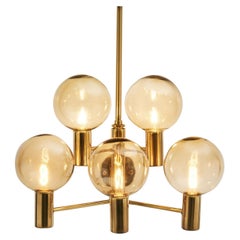 Hans-Agne Jakobsson Brass Wall Lamp with Smoked Glass Shades, Sweden, 1960s