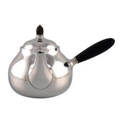 Georg Jensen Art Nouveau Teapot in Sterling Silver with Shaft and Knob in Ebony
