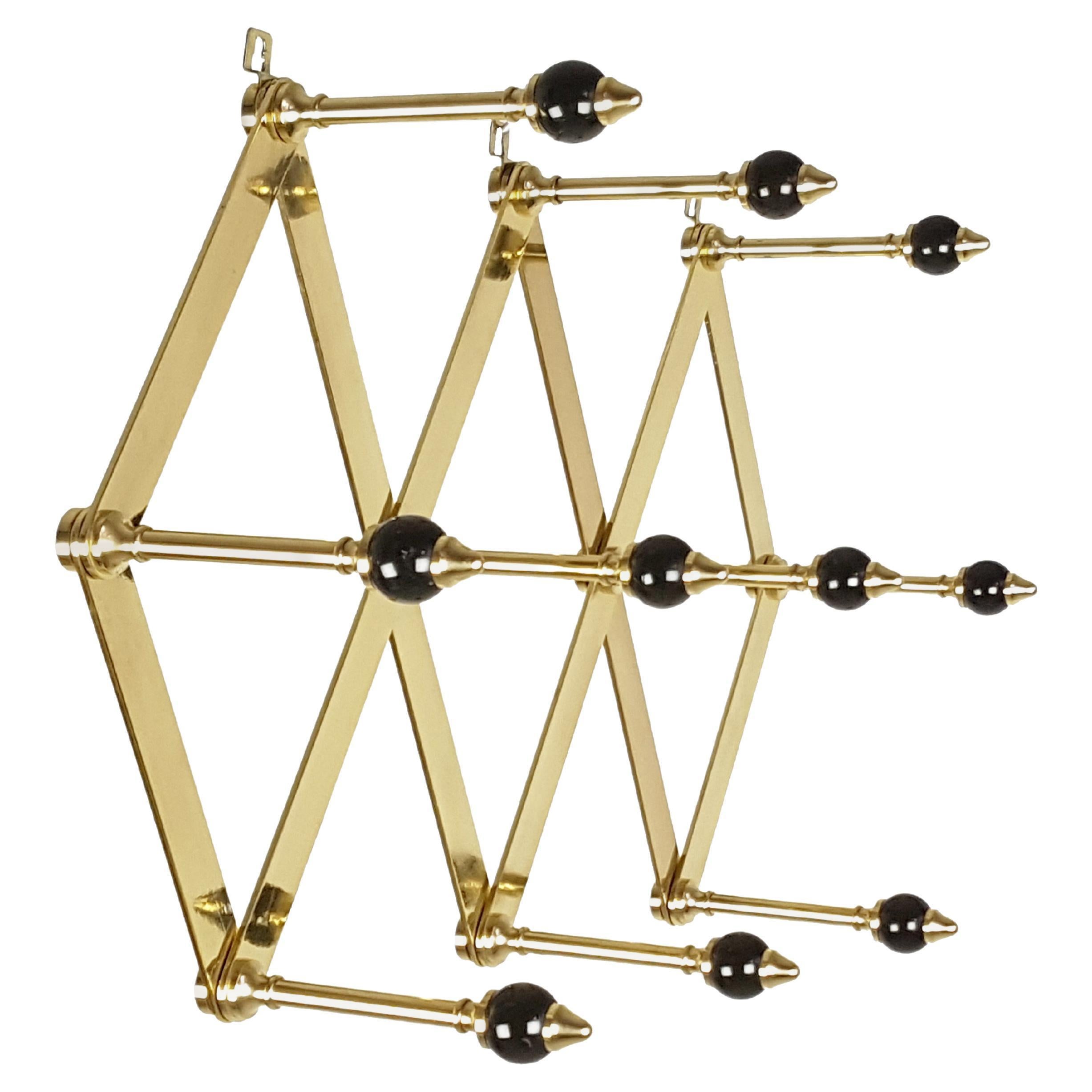 Brass & Bakelite Mid-Century Modern Adjustable Coat Rack by L. Caccia Dominioni For Sale