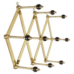 Brass & Bakelite Mid-Century Modern Adjustable Coat Rack by L. Caccia Dominioni