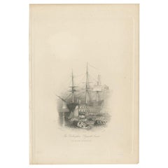 Used Print of Napoleon Bonaparte on Board of the HMS Bellerophon