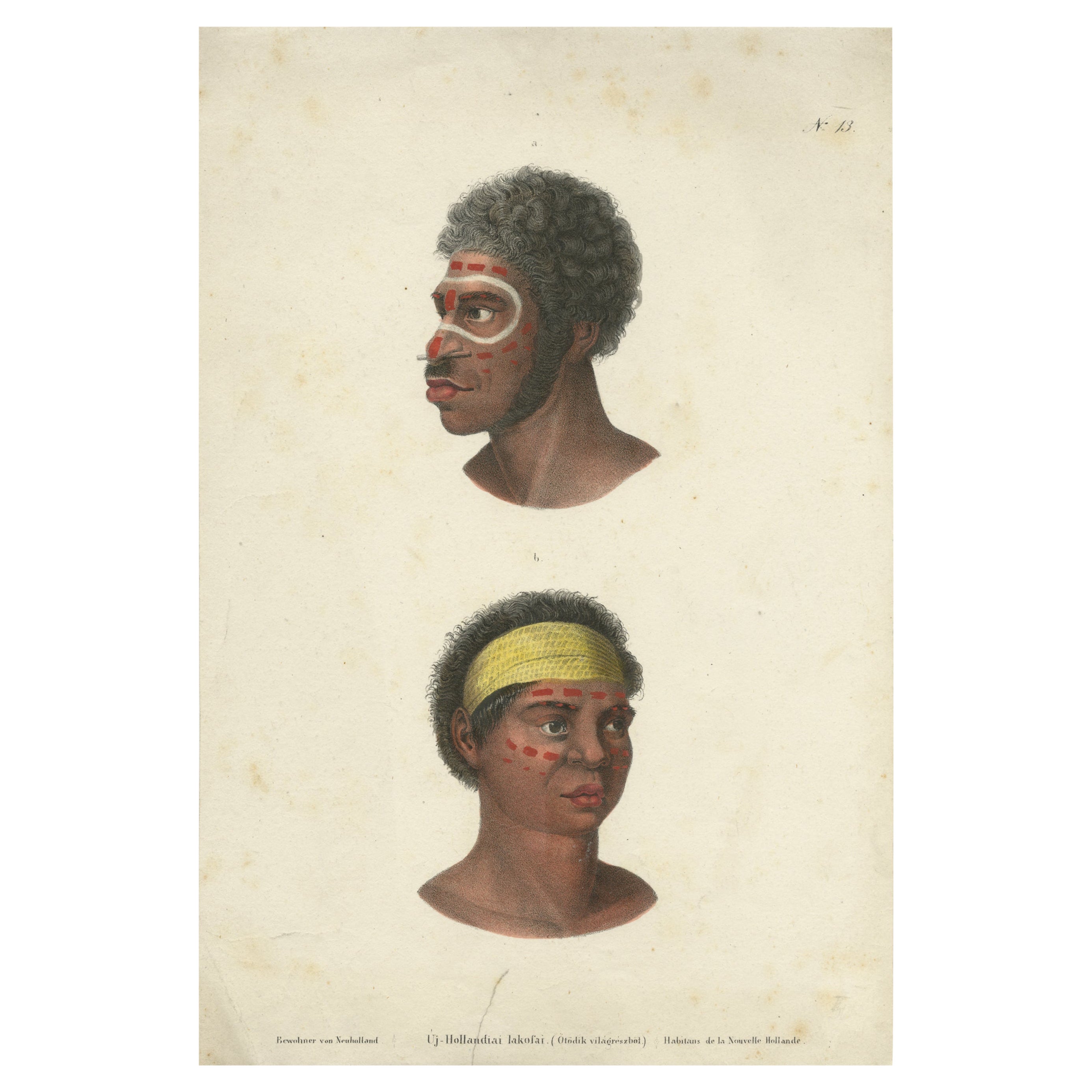 Antique Print of Natives of Australia, circa 1840 For Sale