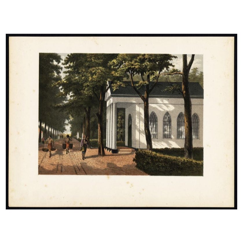 Antiker Druck des Buitenzorg-Anwesens in Batavia (Jakarta) in Indonesien, 1888