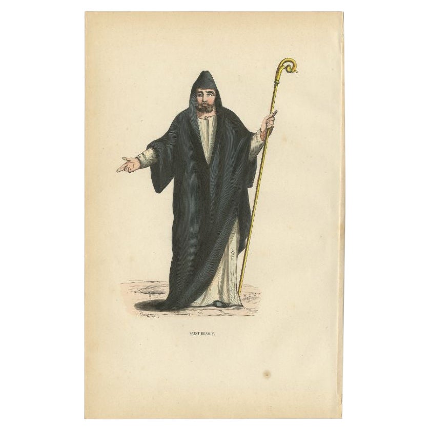 Antique Print of Saint Benoit, 1845 For Sale